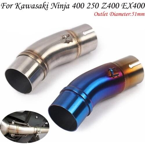 Slip On For Kawasaki Ninja 400 250 EX400 Z400 2017 2018 2019 Motorcycle Exhaust Escape Middle Mid Connection Link Pipe Muffler
