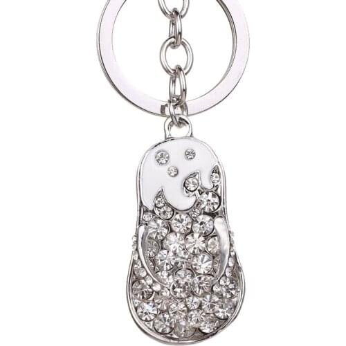 2020 Tinykenro New Fashion Explosion Rhinestone Noble, Cute and Elegant Painted Slippers Flip Flops Bag Wallet Keychain