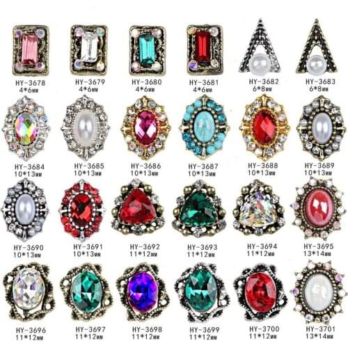 10pcs Shiny Diamond Crystal 3D Nail Art Decorations Charm Alloy Pearl Rhinestones Jewelry Flatback Design Manicure DIY Accessory