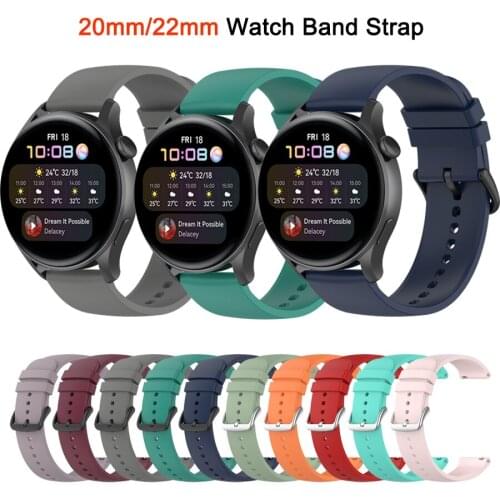 20/22mm Universal Soft Silicone Sport Strap For Xiaomi LS05 Strap For HUAWEI WATCH GT 2 Watchband Band For Garmin Forerunner245