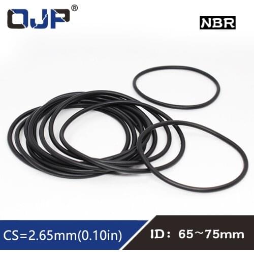 10PCS/lot Rubber Ring NBR Sealing O-Ring 2.65mm Thickness ID65/67/69/71/73/75mm Nitrile O Ring Seal Gasket Rings Oil resistance