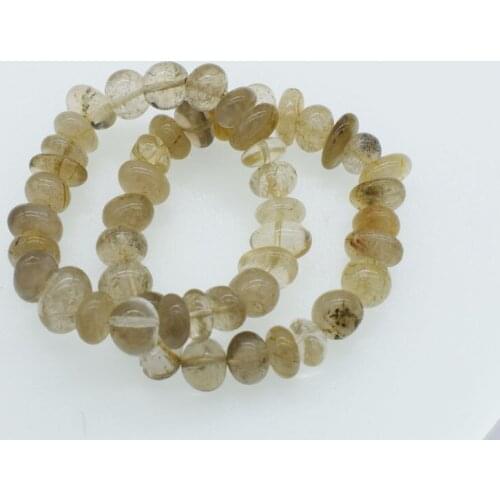 Wow! yellow rutilated quartzs baroque 10-15mm bracelet 7.5inch wholesale beads FPPJ nature big size