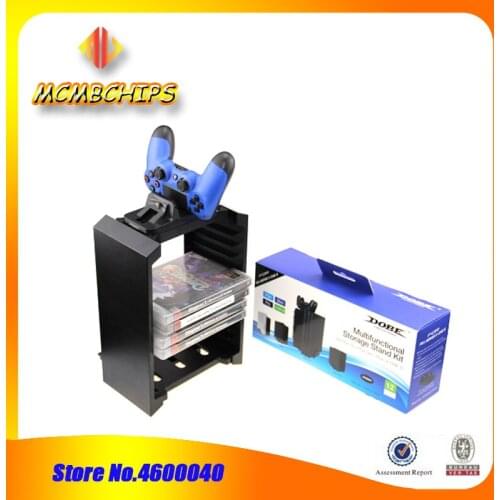 Black Color Game Disk Tower Vertical Stand for PS4 DualShock Controller Charging Dock Station for PlayStation 4 PRO Slim