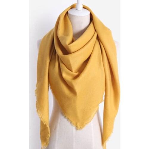 8 Colors Women Warm Shawls Luxury Brand Imitation Cashmere Winter Scarf For Women Wool Solid Triangle Bandage Scarves
