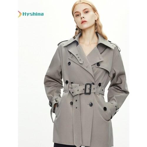 Womens Trench Coat New Leisure Double Breasted Coat