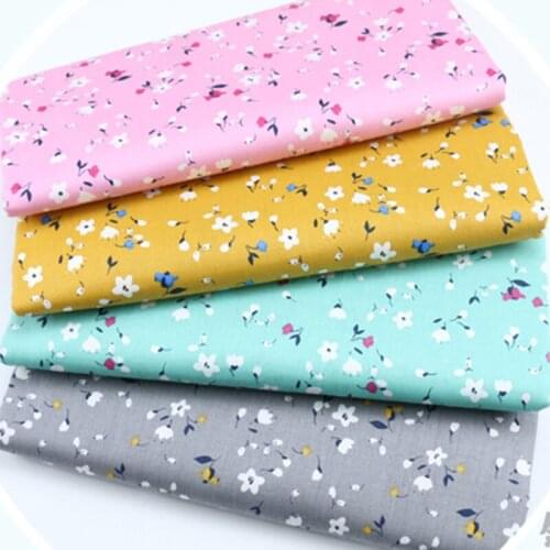100% Cotton viaPhil Brand 4 Seasons All-over Blooming Small Flowers Fabric Patchwork Cloth Dress Home Decor