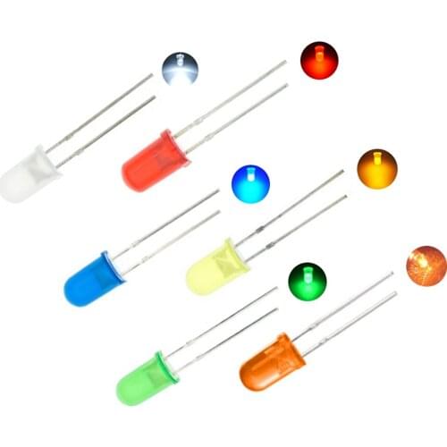 500pcs Water Clear 5mm Warm White Ultra Bright LED Diode Light 5 mm Flat Top Wide Angle LED Light Emitting Diode Lamp