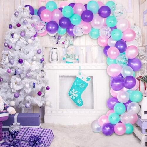 103pcs/set Purple Balloon Garland Blue White Pink Purple Confetti Balloons Arch Kit Happy Birthday Baby Shower Decorations