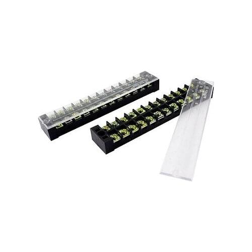 2 Pcs 600V 25A 12-Position Screw Electric Barrier Terminal Block Cable Connector