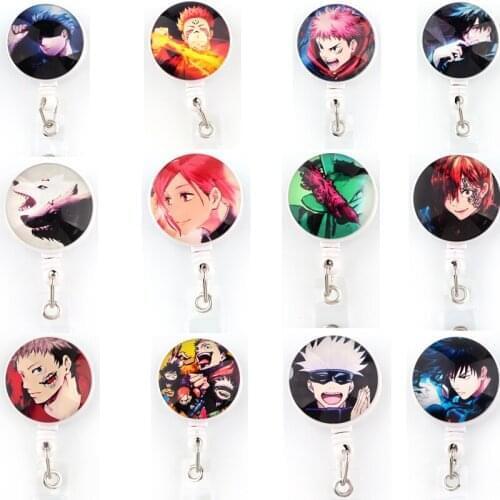 20pcs/lot BH1608 Anime Retractable Pass ID Card Badge Holder Reel Pull Key Name Tag Card Holders Reels For School Office Company