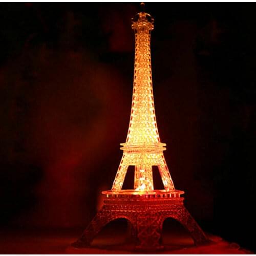 3D illusion Eiffel Tower Bedroom Night Color Change Desk Table LED Light Lamp Christmas New Year Gift 2020