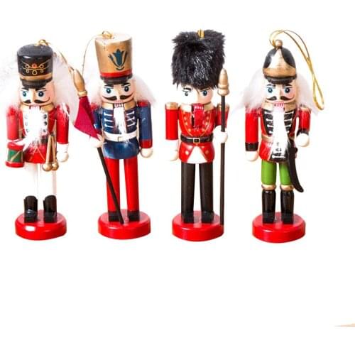 4Pcs/1Set Nutcracker Puppet Soldier Shaped Pendant For Christmas Tree Decoration Ornaments Bar Window Desktop Decoration