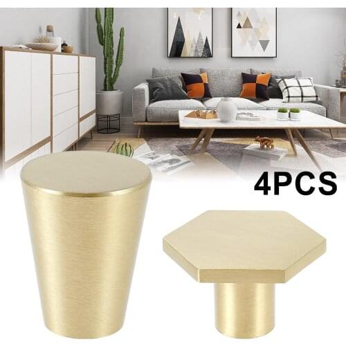 4 Pcs/Set Cabinet Knobs Dresser Drawer Pulls Copper Wardrobe Door Handle Furniture Hardware Easy Installation Wardrobe Knobs