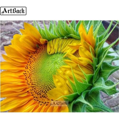 5d diamond painting sunflower full square & round diamond embroidery flower sticker 3d diamond mosaic art