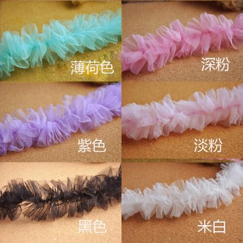 20Yards 6cm Mesh Fold Lace Trim Handmade DIY Bubble Skirt Ruffle Garment Needlework Sewing Clothing Decoration 559