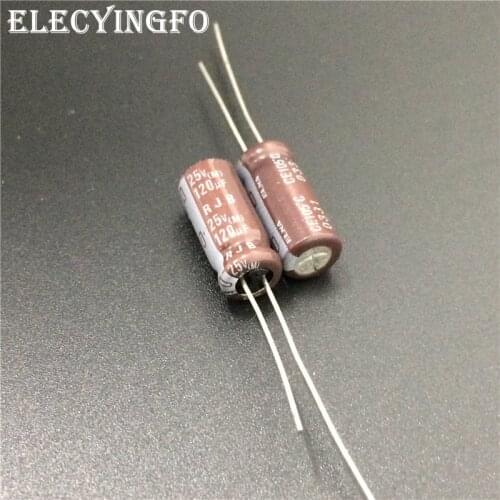 10pcs 120uF 25V120UF Japan ELNA RJB Series 6x15mm Low Impedance 25V120uF Audio capacitor