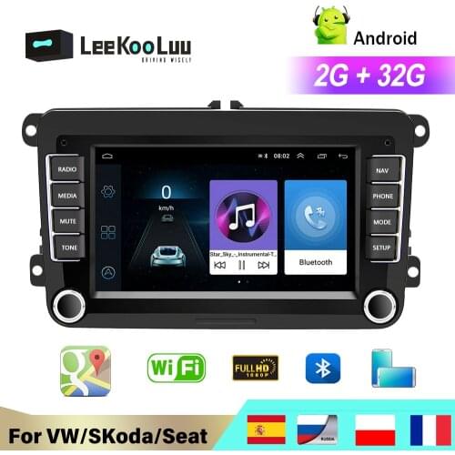 LeeKooLuu 2Din Android Car Radio GPS Stereo Autoradio Multimedia Player For VW touareg passat b6 T5 golf 5 6 polo sedan sharan