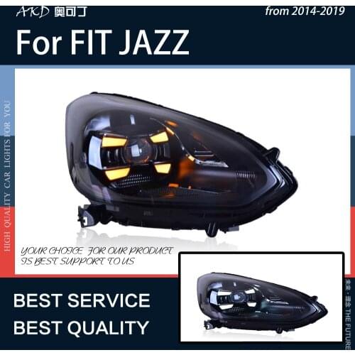 AKD Car Styling for Honda Jazz Fit 2014-2020 LED Headlight DRL Fog Lamp Turn Signal Lamp Low Beam High Beam Projector Lens