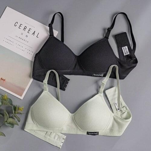 Cotton Underwear Women AB Cup Bra Wireless Gathered Comfort V Brassiere Push Up Lingerie Bralette For Women Seamleass