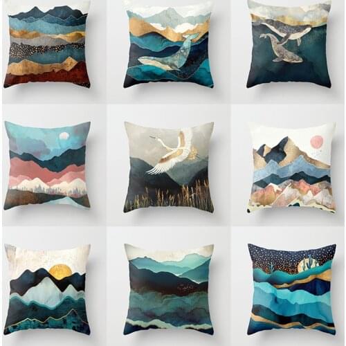 Watercolor Pillow Covers Car Sofa Pillow Case Poszewki Na Poduszki Dekoracyjne Pillow Covers Decorative Spring Cushion Cover