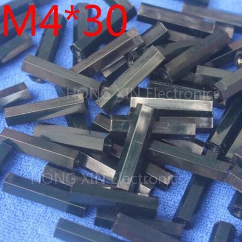 M4*30 Black 1pcs Nylon Standoff Spacer Standard M4 Plastic Female-Female 30mm Standoff Repair accessory High Quality