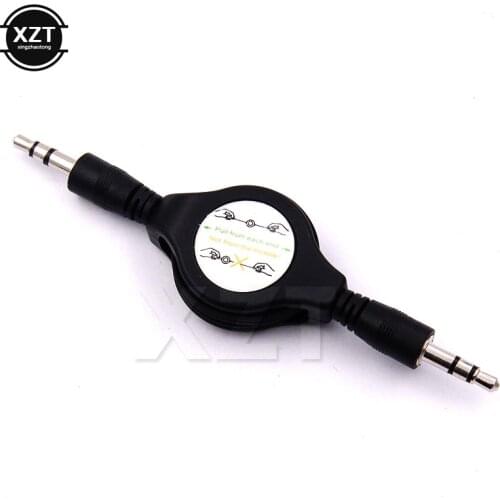 Black 3.5mm Car Telescopic Aux Audio Cable Jack Male To Male Retractable Aux Auxiliary Audio Cable Cord Vehicle MP3 Data Line