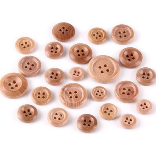 DIY Sewing Flatback Bowl Type Natural Color Handmade Wood Button Scrapbooking Shirt Crafts Accessories Decor Button 100pcs/lot