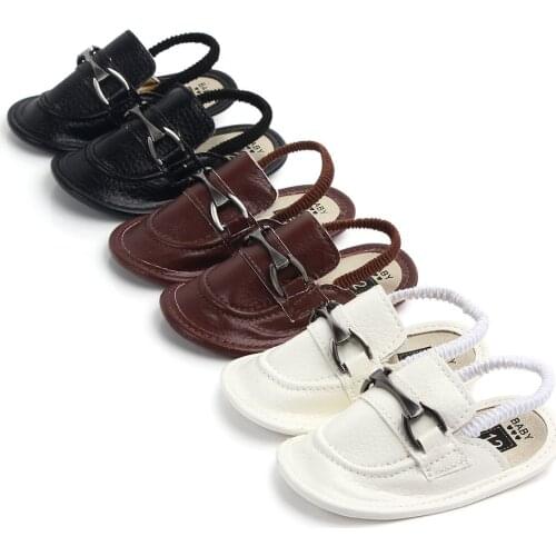 Baby Shoes for Boys Summer Shoe Christian Items Newborn Leather Slipper Anti-slip Soft Sole Bottom Elastic Garden Footwear Gifts