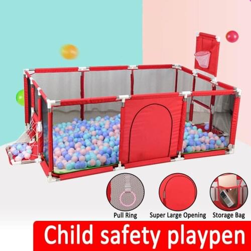 1.9m Childrens Playpen with Nets Baby Playpen Children Fence Baby Playground Baby Park Child Safety Barrier Kids Ball Pit