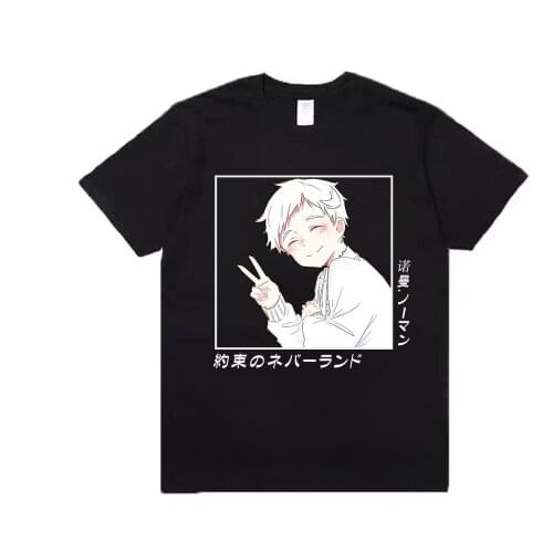 Cute Norman T-shirt Hot The Promised Neverland Print T-Shirt Men Women T-shirt Clothes Anime Summer Short Shirt Street Style