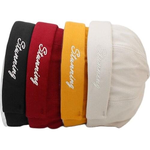 Hot Sale New Beanies Street Retro Revers Melon Cap Hip Hop Brimless Landlord Hat Men Women All-match Rogue Hat Fashion