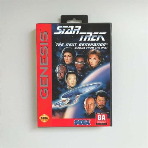 Star Trek The Next Generation Echoes From The Past - USA Cover With Retail Box 16 Bit MD Game Card for Sega Megadrive Genesis