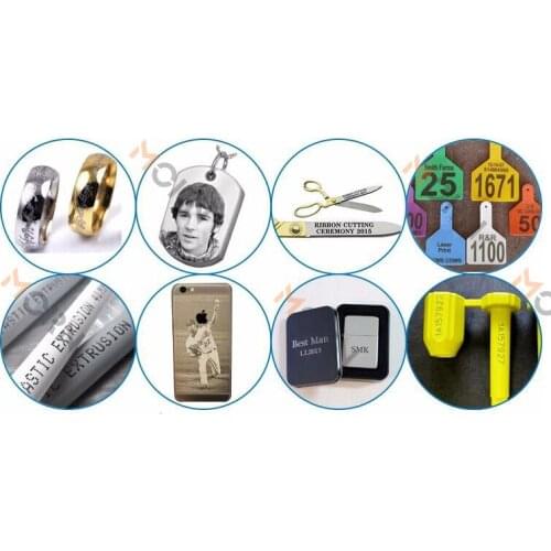 30W 50W Gold fiber laser marking machine DIY silver laser engraver logo with red dot position system