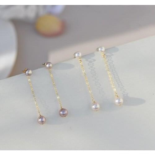 Lii Ji White Pink Purple Real 925 Sterling Silver Dangle Drop Earring High Luster Women Pearl Jewelry