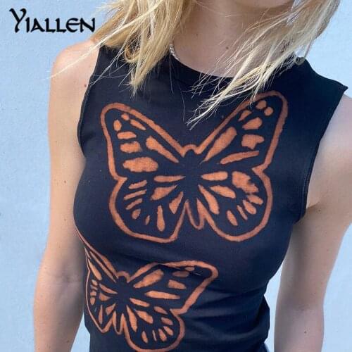 Yiallen Summer Casual Fashion Women Printed Tank Tops 2021 New Y2K Sleeveless Female All-match Crop Tops Streetwears Hot