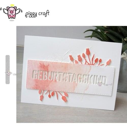 Piggy Craft metal cutting dies cut die mold Birthday boy letter edge Scrapbook paper craft knife mould blade punch stencils dies