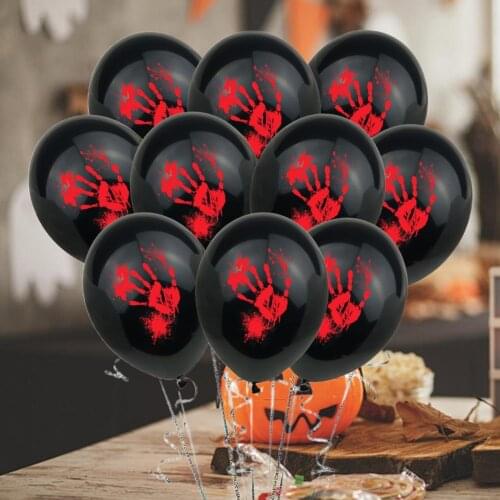 1 Set Halloween Horror Balloon Set Pumpkin Pattern Scary Balloon Set Horror Latex Blood Fingerprint Balloons Kit Party Decor
