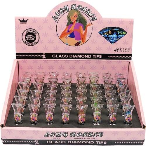 LADY HORNET Glass Rolling Mouth Filter Tips With Diamond 8MM Cigarette Mouthpiece Rolling Filter Tip Suit King Size Paper Cones