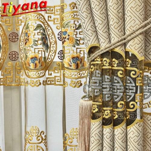 Delicate Embroidered Sheer Lace Curtain Drapes European Style Home Decor Window Treatment Floral Tulle Curtains Room X-M203#GC