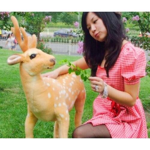Huge 90x70cm sika deer plush toy standing pose deer doll,Christmas gift b4694