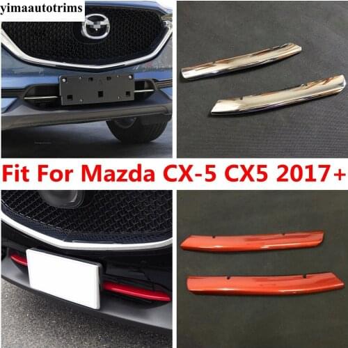 For Mazda CX-5 CX5 2017 - 2021 Front Bumper Bottom Grille Grill Strip Decor Cover Kit Trim ABS Chrome / Red Exterior Accessories