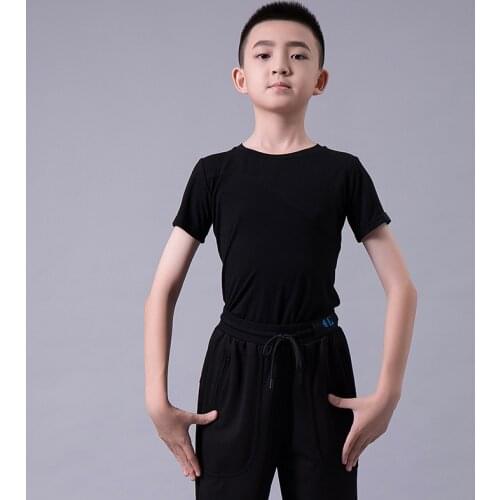 Latin Dance Shirt For Kids Short Sleeve Practice Clothes New Summer Rumba Tango Samba Salsa Dance Stage Performance Tops VO1389