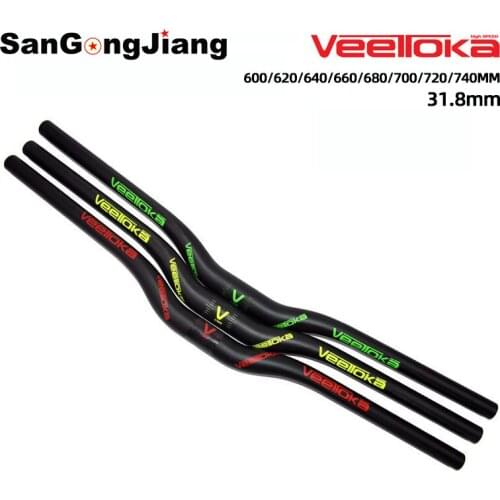 VEETOKA Carbon Fiber Handlebar Mountain/Road/Folding Bike Handlebar Ultra Light Matte 31.8mm Crossbar Bicycle Steering Wheel
