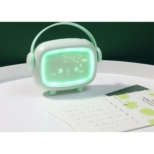 Smart Night Light Children Bedside Lamp Children Table Lamp Digital Alarm Clock with Music Usb Sensor Switch To Dim The Night