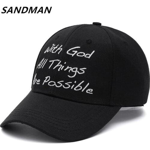 High Quality Solid Baseball Cap With God All Things Are Possible Jesus Snapback Cap For Men Women Hip Hop Cap Dad Hat Bone