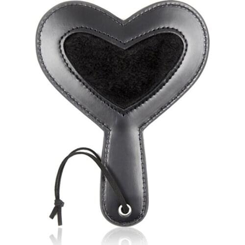 Candiway Lovely Heart-Shape Leather Hand Bat Spanking Floggers Bondage Restraint Couples Sex Toys for Him or Her