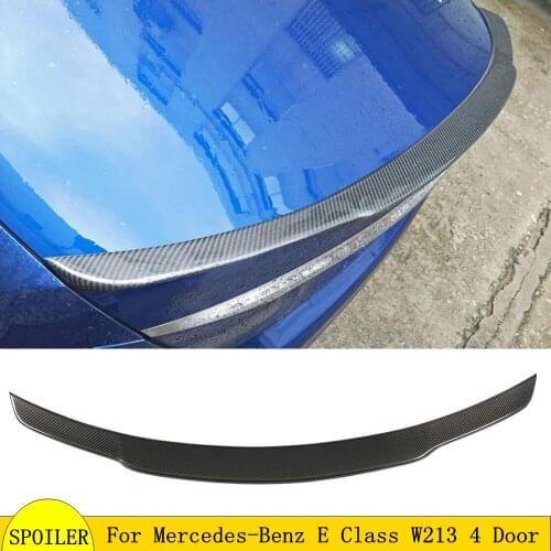 Carbon Fiber Rear Spoiler Wing Boot Trunk Cover For Mercedes Benz W213 E Class 4-Door Sedan E200 E220 E250 E300 2016-2018