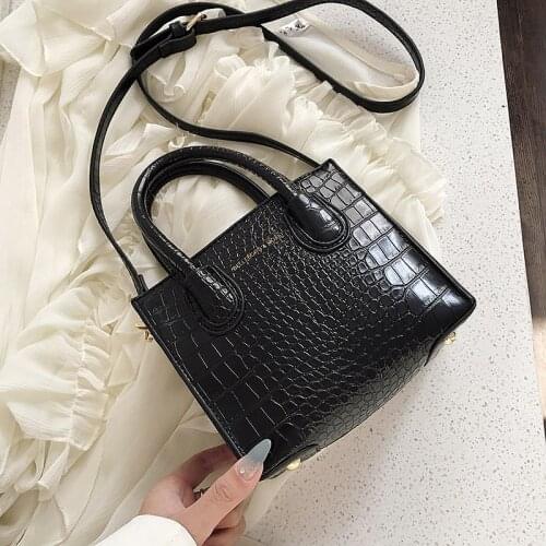 Stone Pattern Leather Crossbody Bags For Women 2020 Fashion Solid Colors Shoulder Bag Female Handbags And Purses With Handle