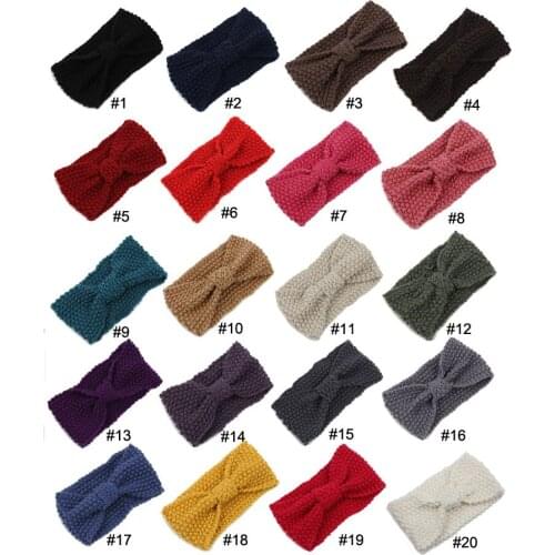 120pcs/lot Hot Sale Hair Accessories Women Knit niblet bow Crochet Headband Winter Braid Head wrap head band