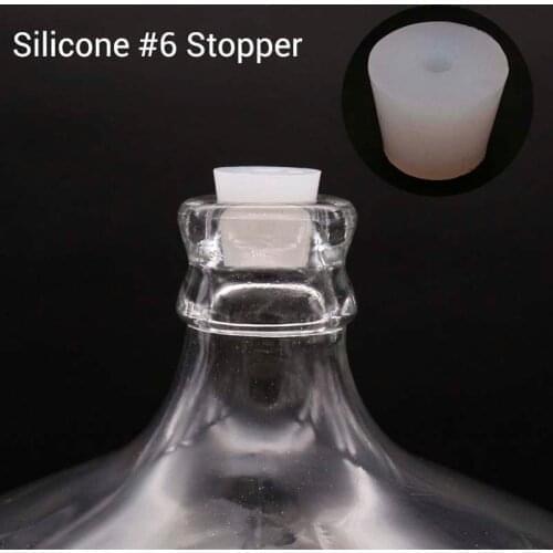 200 x Drilled Silicone Stopper Carboy Bung #6 Silicone Stopper with 8mm Hole for Airlock Food Grade